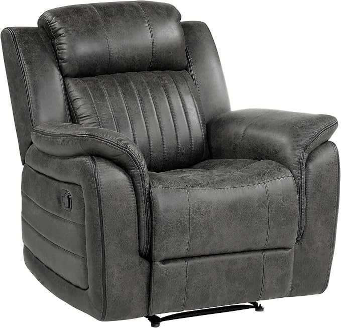 Lexicon Recliner Chair, Home Theater Seating, Manual Polished Microfiber - Image 6