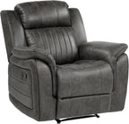 Lexicon Recliner Chair, Home Theater Seating, Manual Polished Microfiber - Image 6