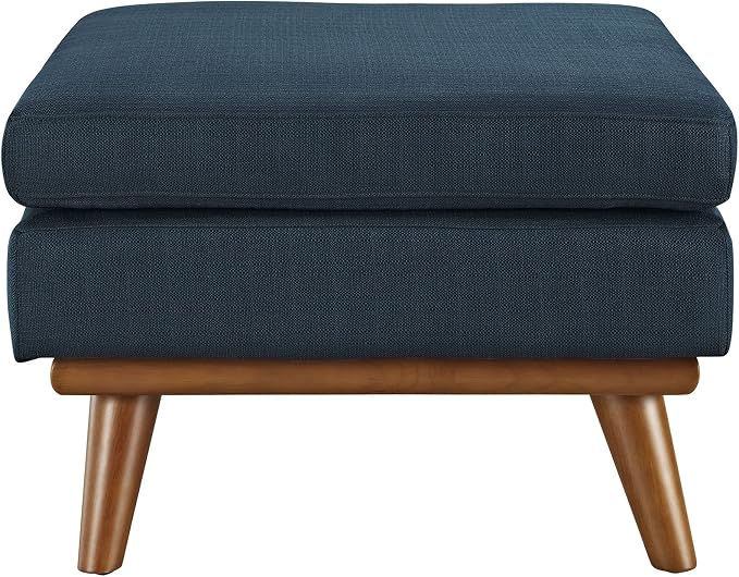 Modway Engage Mid-Century Modern Upholstered Fabric Ottoman in Azure - Image 4