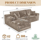 108" L Shaped Boneless Sectional Couches - Image 2