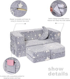 Elftopia Modular Kids Sofa, Glow in The Dark Star Plush Couch, Convertible Kids - Image 6
