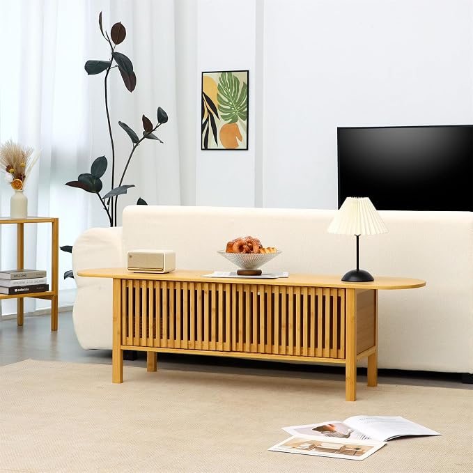 Bamboo TV Stand for TVs up to 65", Accent Entertainment Center - Image 5