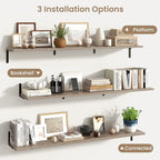 Fun Memories Deep Floating Shelves, 55W x 8D Floating Shelves Set of 2 - Image 5