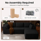106" Cloud Sectional Boneless Couches - Image 7