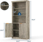 GarveeHome Tall Book Shelf and Bookcase, 31.5" Wide Wooden Bookcase - Image 2