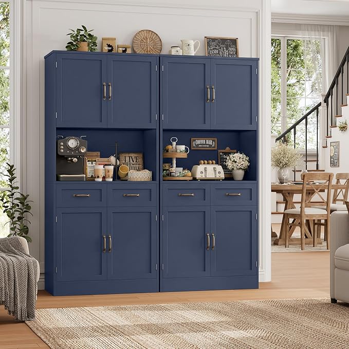 HOSTACK 71“ Tall Kitchen Pantry Storage Cabinet, Modern Kitchen Hutch Bar - Image 4
