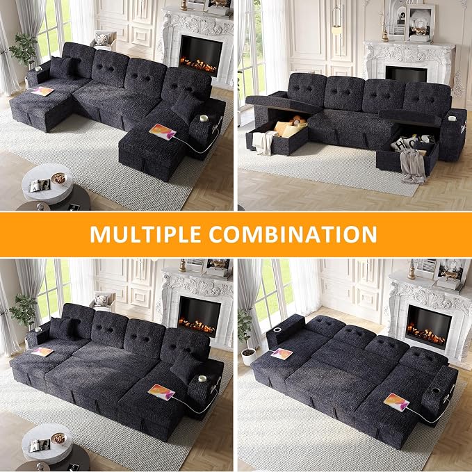 Modular Sectional Sleeper Sofa Bed, Couches - Image 7