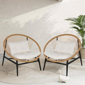 Grand patio Oversized Outdoor Chairs Set of 2, Wicker Patio Chairs by GrandPatio