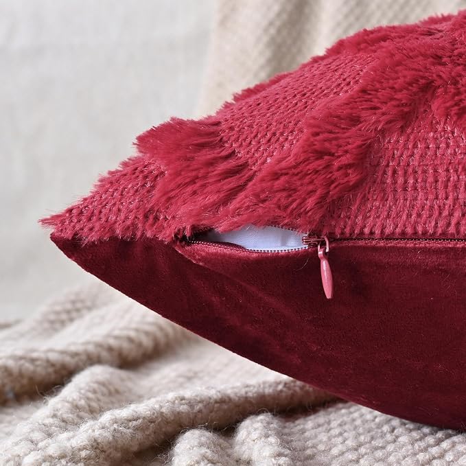 Set of 2 Soft Moroccan Throw Pillow Covers 24x24 Inch Plush Boho Decorative - Image 4