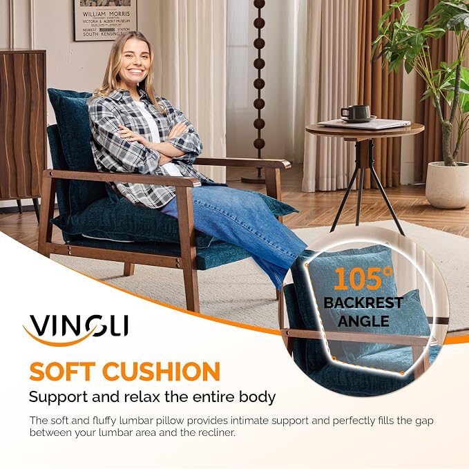 VINGLI Mid-Century Modern Cloud Accent Armchair - Image 6