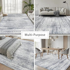 8x10 Washable Area Rugs for Living Room, Dining Room | Minimal, Ultra Soft Faux - Image 5