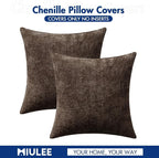 MIULEE Decorative Couch Throw Pillow Covers 16x16 Inch Dark Brown 2 Pack | - Image 6