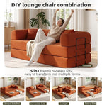 79in Convertible Sofa Bed, Corduroy Boneless Couch Bed, Futon Sleeper Sofa Pull - Image 3