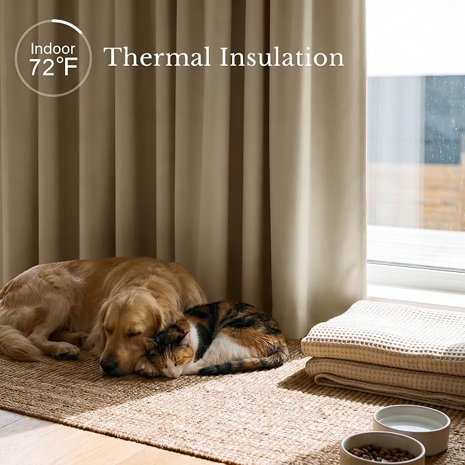 NICETOWN Window Treatment Thermal Insulated Rod Pocket Room Darkening - Image 3