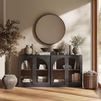 BELLEZE Set of 2 Modern Sideboard Buffet Cabinets by BELLEZE