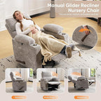 Swivel Rocker Recliner with Adjustable Armrests, Rocking Nursery Chair with - Image 8