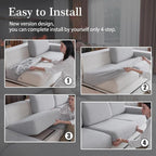 OHSIO Couch Cushion Covers for Sectional Sofa, Stretch Soft Sofa Slipcovers - Image 7