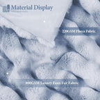 Luxury 1000GSM Rabbit Faux Fur Blanket, Super Heavy Warm Cozy Brown Blankets - Image 2