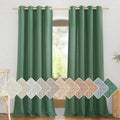 NICETOWN Olive Green Curtains 84 inch Length 2 Panels, Grommet Linen Blend by NICETOWN