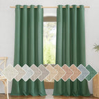 NICETOWN Olive Green Curtains 84 inch Length 2 Panels, Grommet Linen Blend by NICETOWN