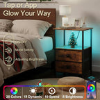 LOAKEKEL Night Stand Set 2, LED Nightstand - Image 5