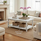 Country Cottage 42-Inch Farmhouse Coffee Table - Image 5