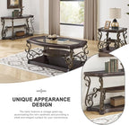 54'' Dark Brown Retro Wooden Sofa Table - Image 3