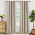 NICETOWN 100% Blackout Linen Curtains 96 inches Long, Crisp Faux Linen Curtains by NICETOWN