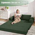 COMAX Convertible Sofa Bed Queen, Corduroy Folding Floor Couch Pull Out Couch - Image 5