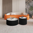 Round Marble Coffee Table Set of 2, 2 Piece White Coffee Table and End Table Set - Image 4