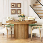 47" Solid Wood Dining Table for 4-6, Farmhouse Round Kitchen Table - Image 7