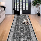 Washable 4x12 Hallway Runner Rug: Vintage Soft Carpet - Image 2