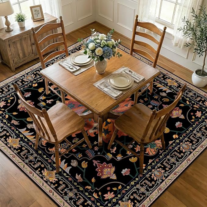 RELEANY Washable Area Rug, Square 8'x8', Water Repellent, Pet Friendly - Image 2