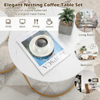Giantex Modern Nesting Coffee Table Set of 2, Coffee Table & End Table Sets - Image 5