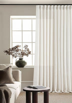 102 Inch Long Linen Curtains Extra Wide 70 Inch Width Natural | Pinch Pleated - Image 9