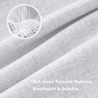 MIULEE 100% Blackout Linen Curtains 42 x 84 Inch Grayish White 2 Panels | - Image 3