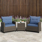 Shintenchi 3 Pieces Patio Furniture Set 3 Pieces PE Rattan Wicker Chairs - Image 2