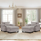 Oversized Accent Chair with Ottoman Set of 2, Upholstered Armchair with Extra by choairy