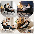 MBOOYOME Lazy Chair with Folding Ottoman, Modern Accent Lounge Armchair with - Image 8
