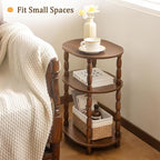 MaxSmeo Small Side Table with Charging Station, 3-Tier Small End Table with USB - Image 4