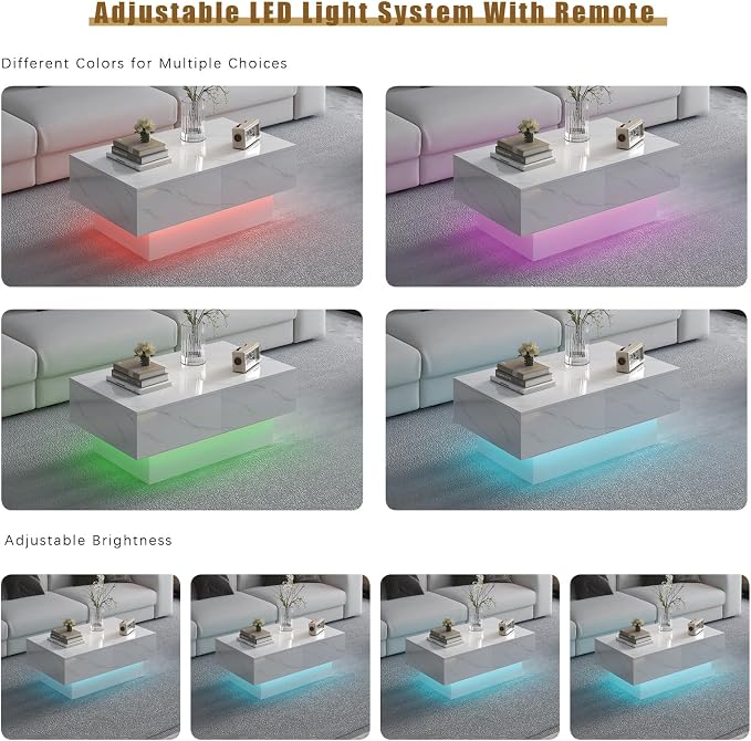 White Marble Modern Coffee Table - Image 5