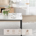 Recaceik Dining Table Set for 4, Modern 5 Piece Dining Table Set Faux Marble - Image 4