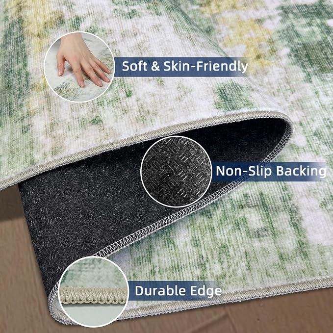 2x5 Washable Runner Rugs，Modern Abstract Rug Runner, Ultra-Thin Kitchen Runner - Image 4