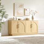Large 59" Sideboard Buffet Cabinet & TV Stand Set of 2, Modern Arched Credenza - Image 3