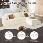 108" Boneless Couch, L-Shaped Modular Sectional Sofa - Image 4