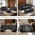 Upgrade Boneless Couch with Storage, Extra Deep&High Seat Modular Sectional - Image 5