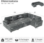 Ihanherry 7-Seater Large Sectional Sofa Bed - Image 2