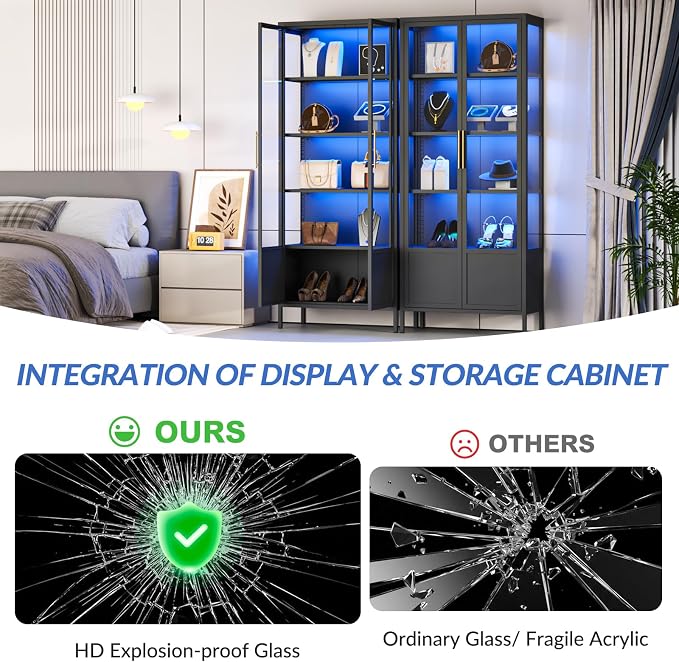 5-Tier Glass Display Cabinet - Image 3