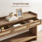 SICOTAS 60" Rattan Console Table - Image 3