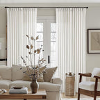 Beige White Pinch Pleated Extra Wide Curtain Panels 96 Inches Long 100 Wide | - Image 9